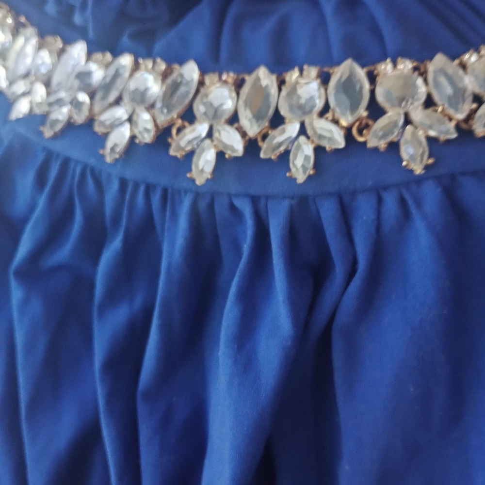 Elegant Blue Special Occasional Maxi Dress - Picture 3 of 8